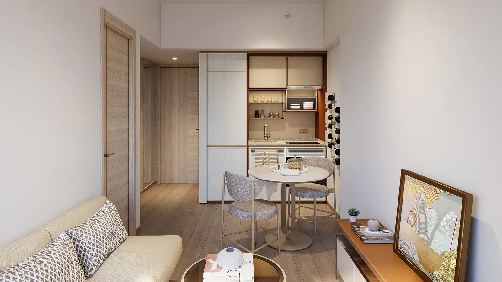 Rendering of modified Living/Dining Room | Flat G, 16/F