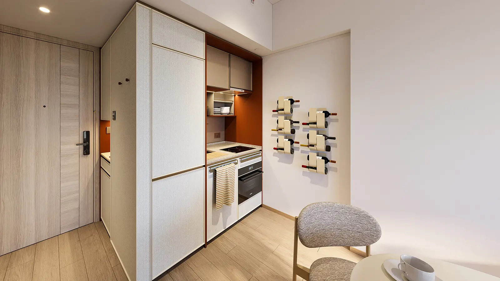Rendering of modified Open Kitchen | Flat G, 16/F