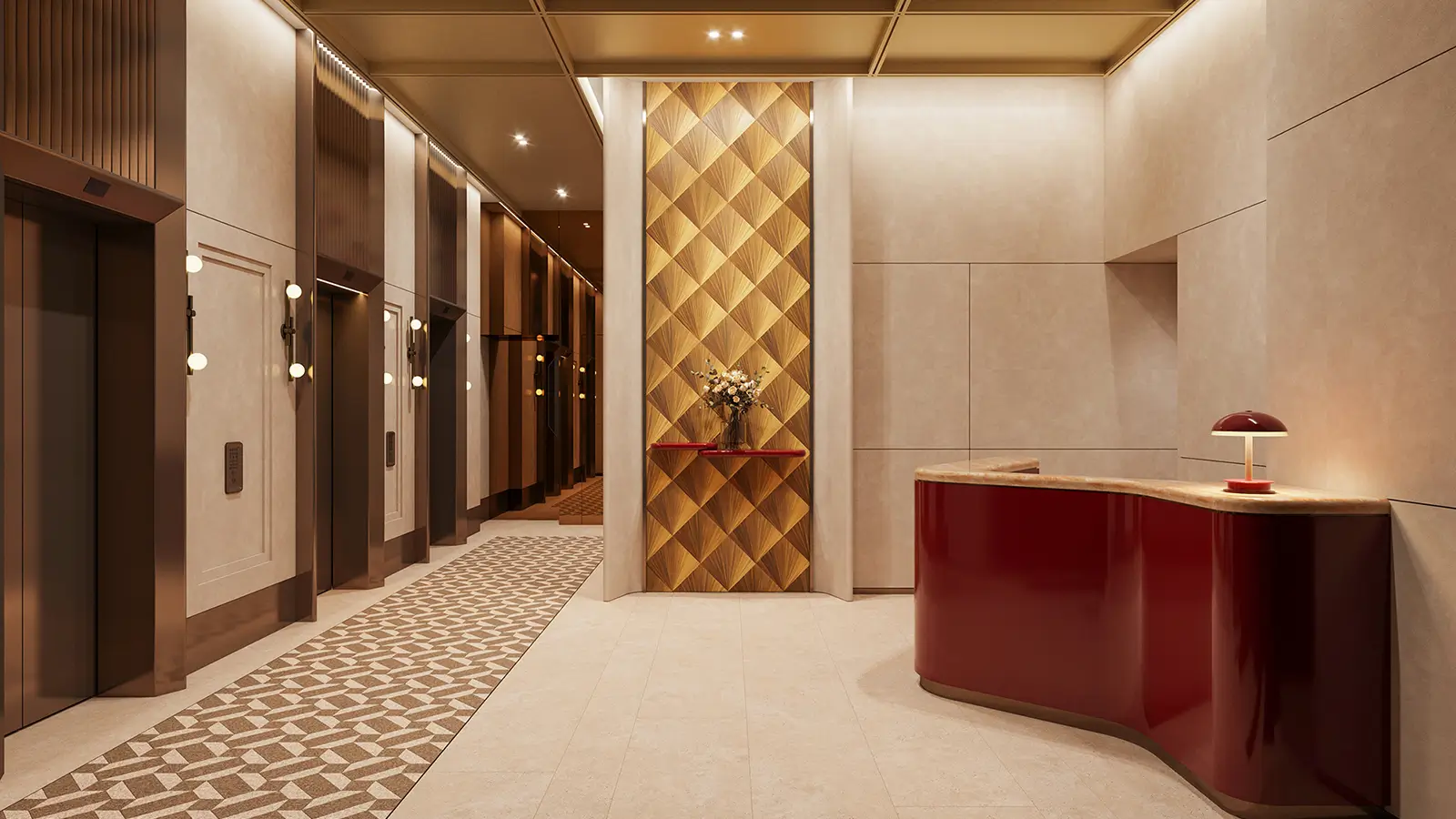 Rendering of the Residential Lobby