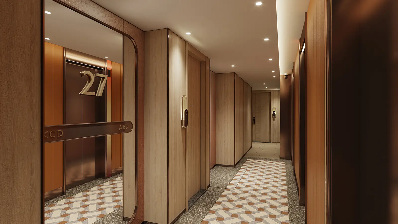 Rendering of Residential Lift Lobby on 27/F
